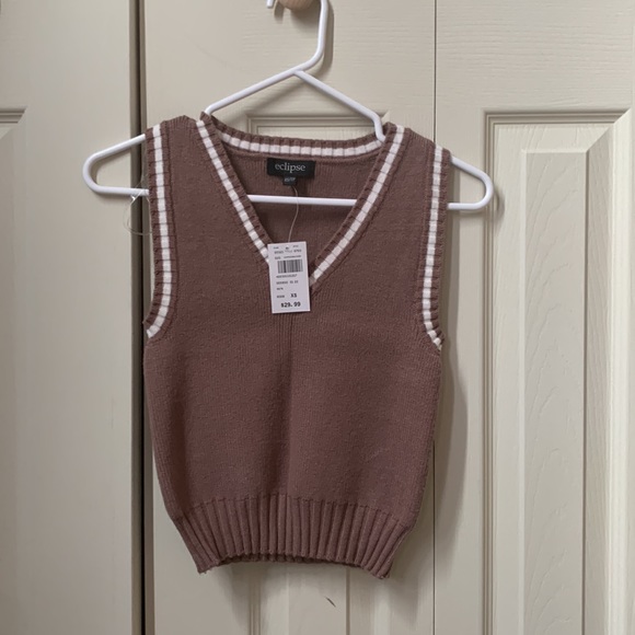 Eclipse Brown Sweater Vest - Ladies Size XS - Picture 2 of 5